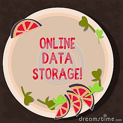 Text sign showing Online Data Storage. Conceptual photo store with third party service accessed via Internet Cutouts of Stock Photo