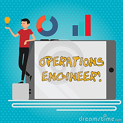 Text sign showing Operations Engineer. Conceptual photo analyze and design operation that will improve work flow Man Stock Photo