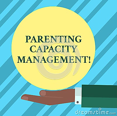 Text sign showing Parenting Capacity Management. Conceptual photo parents ability to protect children from risk Hu Stock Photo