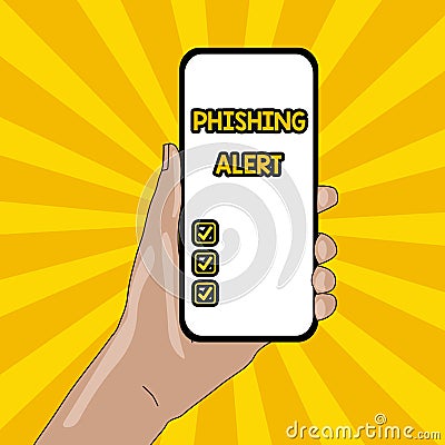 Text sign showing Phishing Alert. Conceptual photo aware to fraudulent attempt to obtain sensitive information Closeup Stock Photo