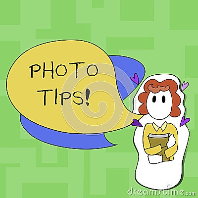 Text sign showing Photo Tips. Conceptual photo Suggestions to take good pictures Advices for great photography Stock Photo