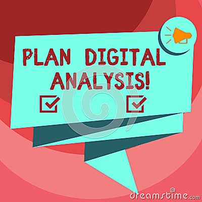 Text sign showing Plan Digital Analysis. Conceptual photo Analysis of qualitative and quantitative digital data Folded Stock Photo