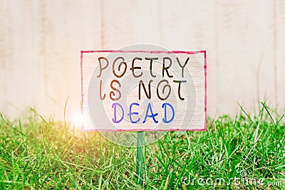 Text sign showing Poetry Is Not Dead. Conceptual photo aesthetic and rhythmic writing is still alive and modern Crumpled Stock Photo