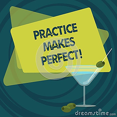 Text sign showing Practice Makes Perfect. Conceptual photo Regular exercise of skill to become expert in it Filled Stock Photo