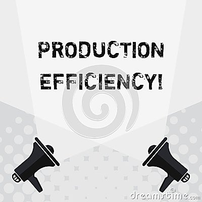 Text sign showing Production Efficiency. Conceptual photo Cannot increase output of a good without extra cost Blank Stock Photo