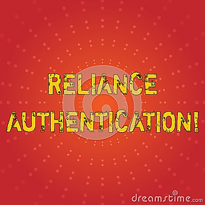 Text sign showing Reliance Authentication. Conceptual photo part of trust based identity attribution process Sunburst Stock Photo