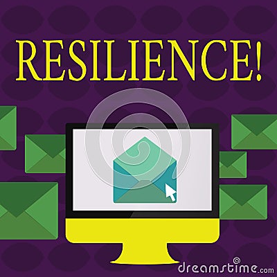 Text sign showing Resilience. Conceptual photo Capacity to recover quickly from difficulties Persistence. Stock Photo