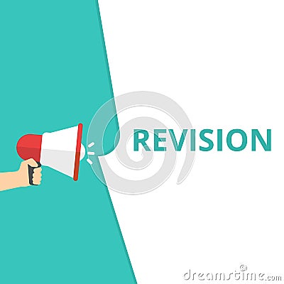 Text sign showing Revision Cartoon Illustration