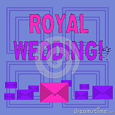 Text sign showing Royal Wedding. Conceptual photo marriage ceremony involving members of kingdom family Pastel Color Stock Photo