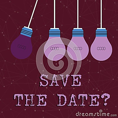 Text sign showing Save The Date question. Conceptual photo asking someone to remember specific day or time Color Stock Photo