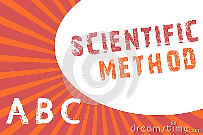 Text sign showing Scientific Method. Conceptual photo Principles Procedures for the logical hunt of knowledge Stock Photo