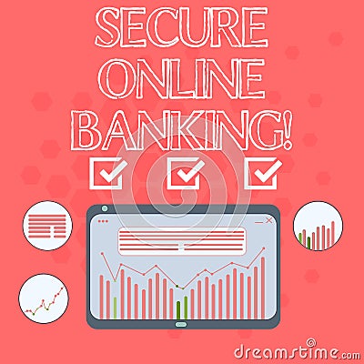 Text sign showing Secure Online Banking. Conceptual photo Safe way of analysisaging accounts over the internet Digital Stock Photo