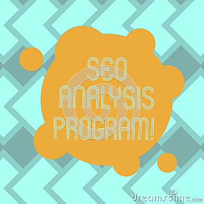 Text sign showing Seo Analysis Program. Conceptual photo A tool to use to improve a visibility of a website Blank Stock Photo