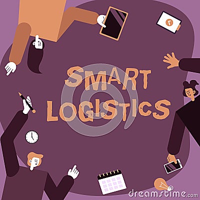 Text sign showing Smart Logistics. Business overview integration of intelligent technology in logistics system Stock Photo