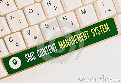 Text sign showing Smc Content Management System. Conceptual photo analysisgae creation and modification of posts White Stock Photo