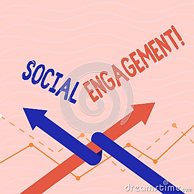 Text sign showing Social Engagement. Conceptual photo post gets high reach Likes Ads SEO Advertising Marketing. Stock Photo