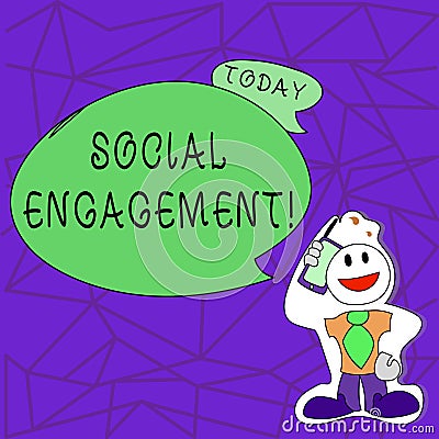 Text sign showing Social Engagement. Conceptual photo post gets high reach Likes Ads SEO Advertising Marketing. Stock Photo