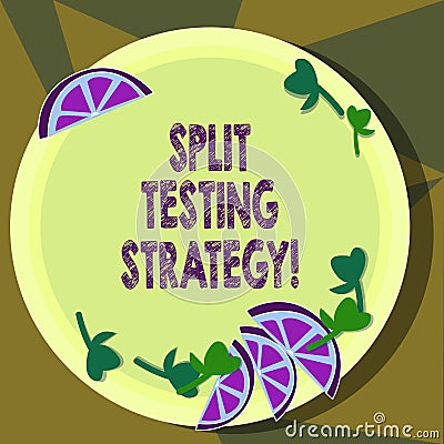 Text sign showing Split Testing Strategy. Conceptual photo conducting experiments to improve website metric Cutouts of Stock Photo