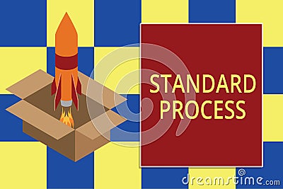 Text sign showing Standard Process. Conceptual photo rules made to be matched with final product quality Fire launching Stock Photo