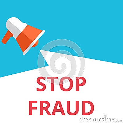 Text sign showing Stop Fraud Cartoon Illustration