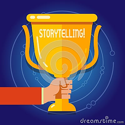 Text sign showing Storytelling. Conceptual photo Tell short Stories Personal Experiences. Stock Photo