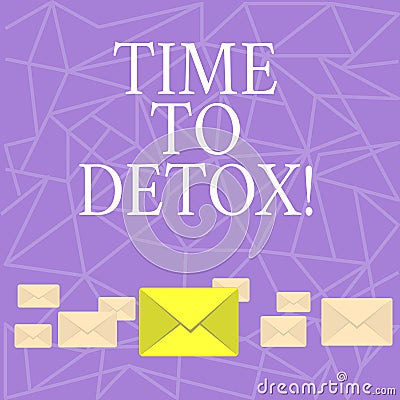 Text sign showing Time To Detox. Conceptual photo Moment for Diet Nutrition health Addiction treatment cleanse. Stock Photo