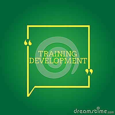 Text sign showing Training Development. Conceptual photo Learn and Expand skills and knowledge Program Stock Photo