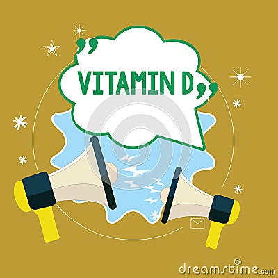 Text sign showing Vitamin D. Conceptual photo Nutrient responsible for increasing intestinal absorption Stock Photo