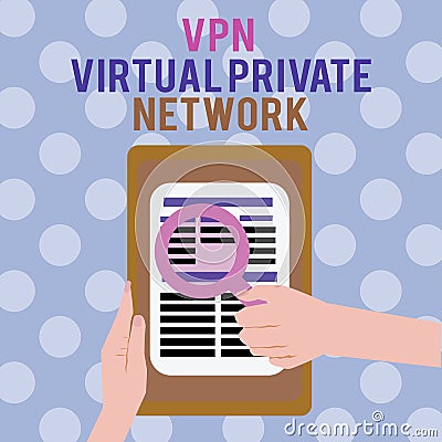 Text sign showing Vpn Virtual Private Network. Conceptual photo Safe Encrypted connection over the Internet Stock Photo
