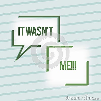 Text sign showing It Wasn t not MeDeny something to refuse to admit or accept something. Word for Deny something to Stock Photo