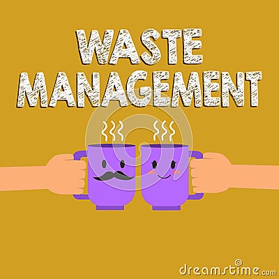 Text sign showing Waste Management. Conceptual photo actions required manage rubbish inception to final disposal Stock Photo