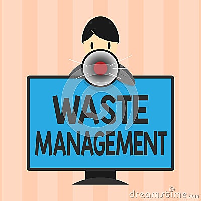 Text sign showing Waste Management. Conceptual photo actions required manage rubbish inception to final disposal Stock Photo