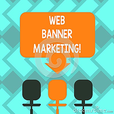 Text sign showing Web Banner Marketing. Conceptual photo entails to embed an advertisement in a web page Blank Space Stock Photo