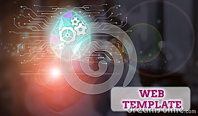 Text sign showing Web Template. Conceptual photo predesigned or plug in webpage or set of HTML webpages. Stock Photo