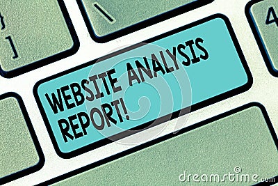 Text sign showing Website Analysis Report. Conceptual photo Process of studying the behavior of website visitors Stock Photo