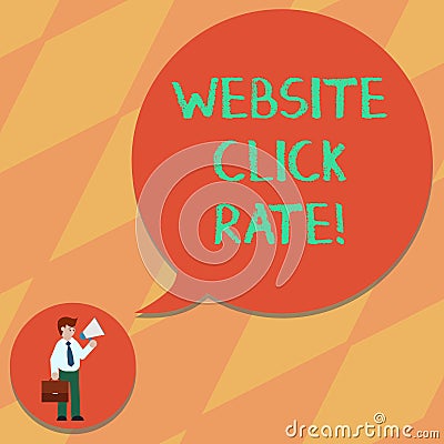 Text sign showing Website Click Rate. Conceptual photo ratio users who click specific link to number total users Man in Necktie Stock Photo