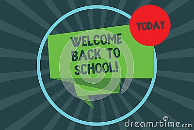 Text sign showing Welcome Back To School. Conceptual photo Return to classroom Study again Education Motivation Folded Stock Photo
