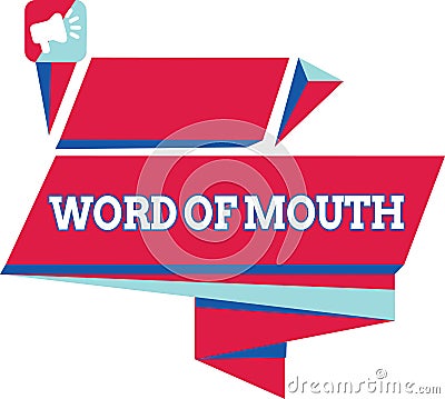 Text sign showing Word Of Mouth. Conceptual photo Oral spreading of information Storytelling Viva Voice Stock Photo