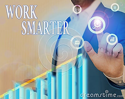 Text sign showing Work Smarter. Conceptual photo figuring out order to reach goals in the most efficient way Stock Photo