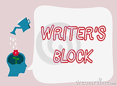 Text sign showing Writer s is Block. Conceptual photo Condition of being unable to think of what to write Stock Photo