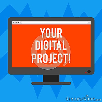 Text sign showing Your Digital Project. Conceptual photo production that goes in creating electronic publication Blank Stock Photo