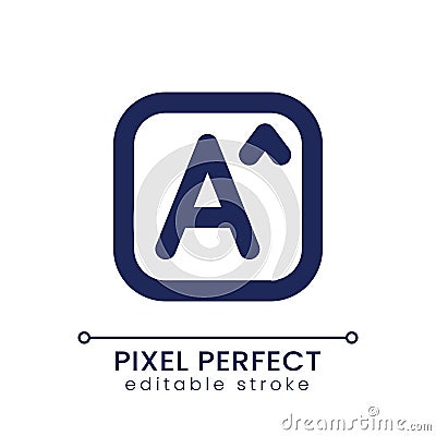 Text size pixel perfect linear ui icon Vector Illustration