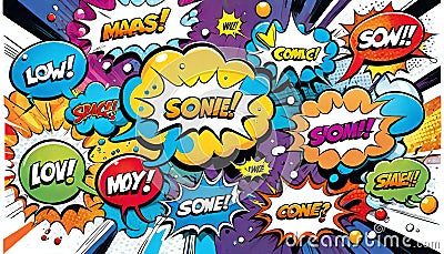 text speech bubble cartoon comic excitement talk Cartoon Illustration