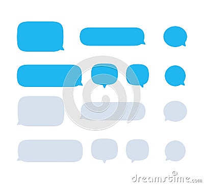 Text speech bubble, message mobile phone vector icon set collection, sms falat design isolated on white background Vector Illustration