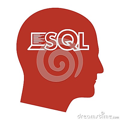 Text SQL Structured Query Language Sigh Stroke Symbol Vector Illustration