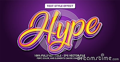 Text Style with Hype Theme. Editable Text Style Effect Vector Illustration