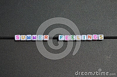 Text 'Summer Feelings' Stock Photo