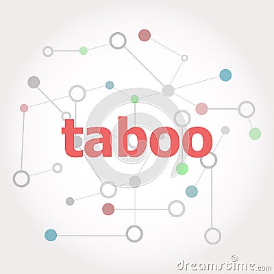 Text Taboo. Security concept . Connected lines with dots Stock Photo