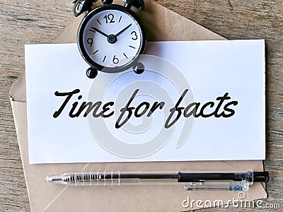 Text time for facts written on white paper Stock Photo
