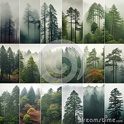 50 Text-to-Image Prompts with Different Forest Trees AI Generated Cartoon Illustration